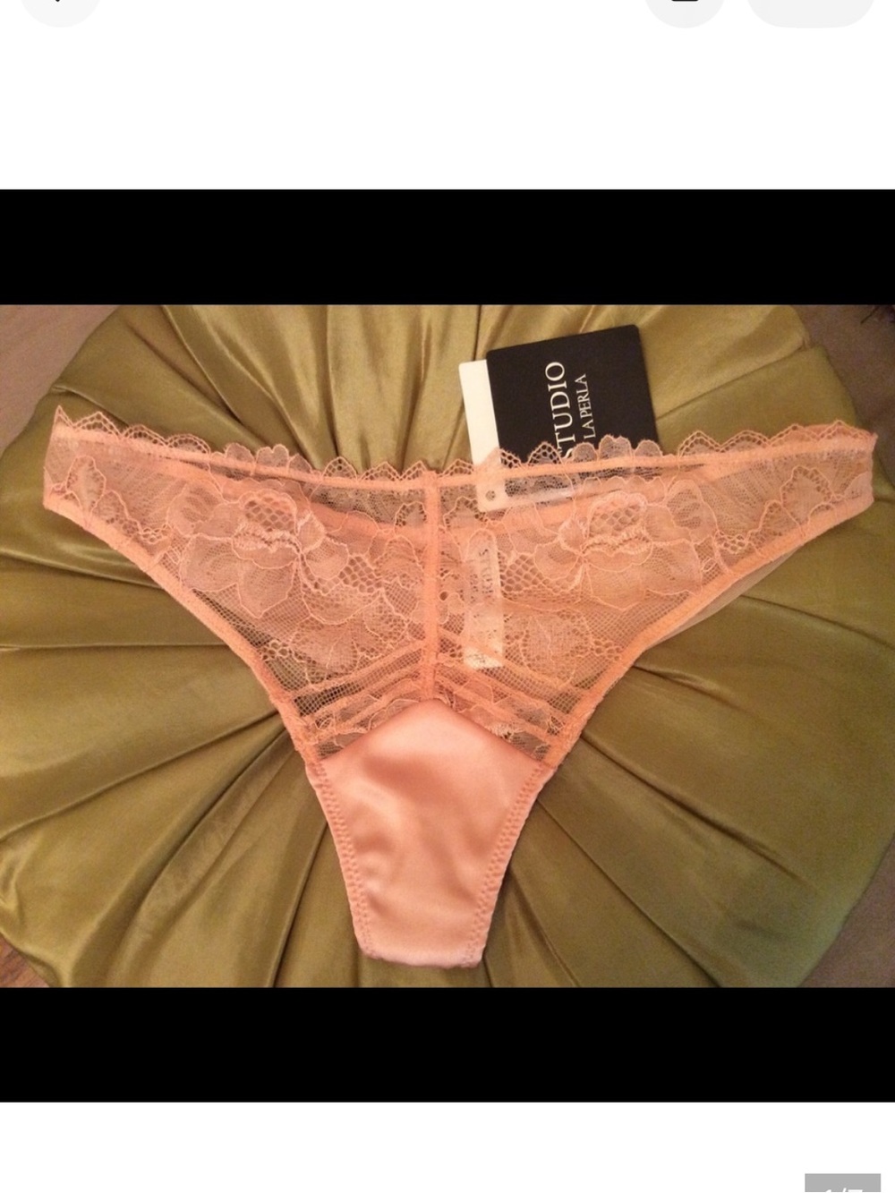 La Perla Studio Lace Satin Thong sz.S